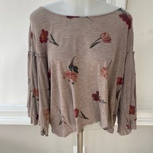 Lucky Brand Floral Blouse Bell Flutter‎ Sleeves ♥️